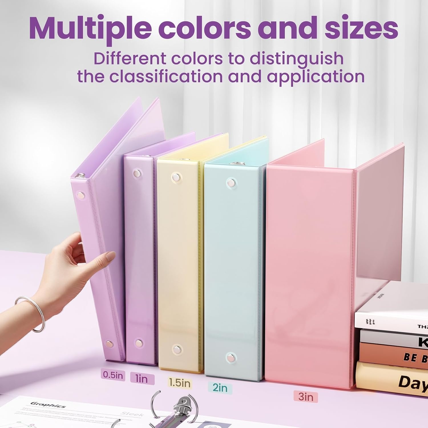 image:imageSUNEE 3 Ring Binder 15 Inch 1 Pack Clear View Binder Three Ring PVCFree Fit 85x11 Inches for School or Office Supplies Cobalt BluePurple