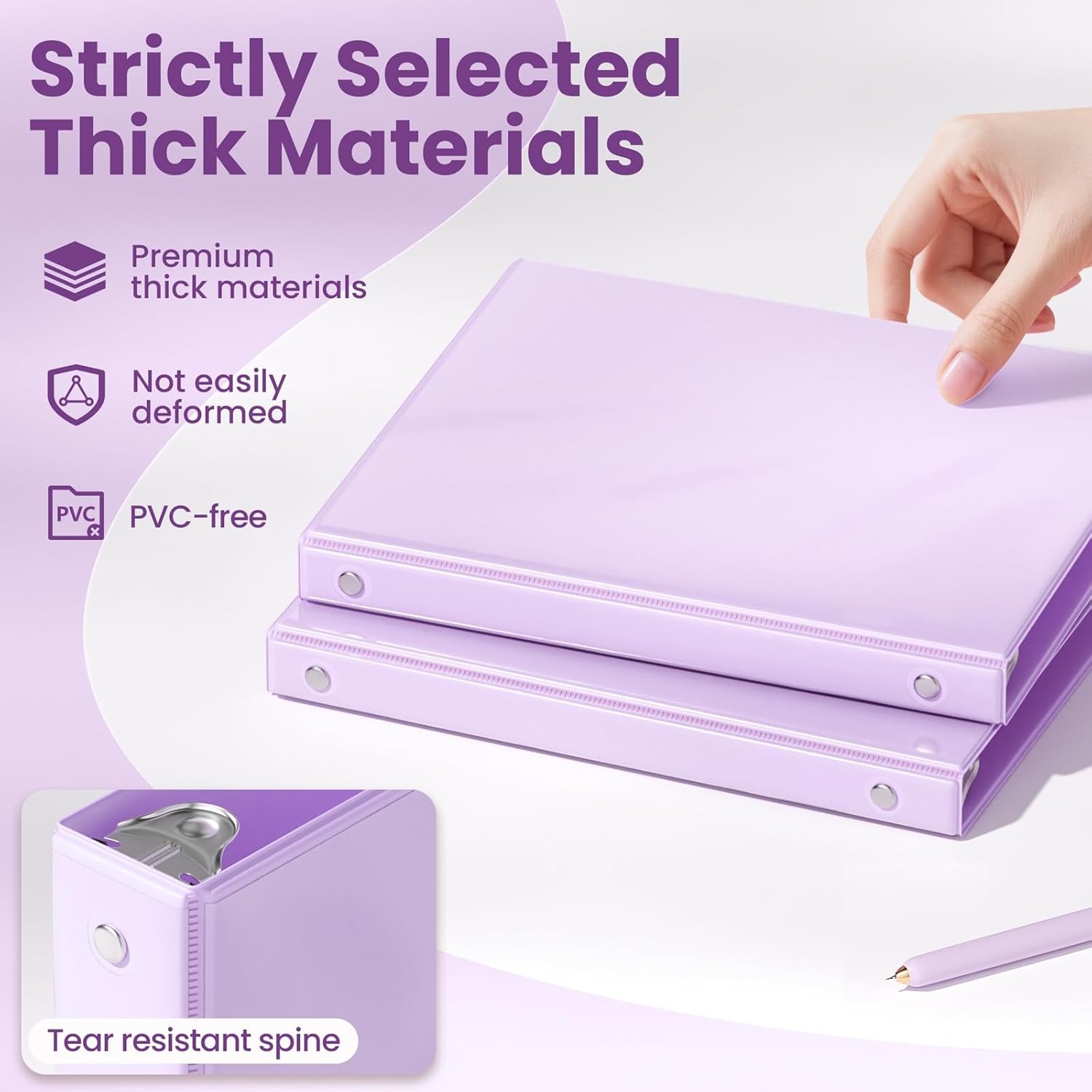 image:imageSUNEE 3 Ring Binder 15 Inch 1 Pack Clear View Binder Three Ring PVCFree Fit 85x11 Inches for School or Office Supplies Cobalt BluePurple