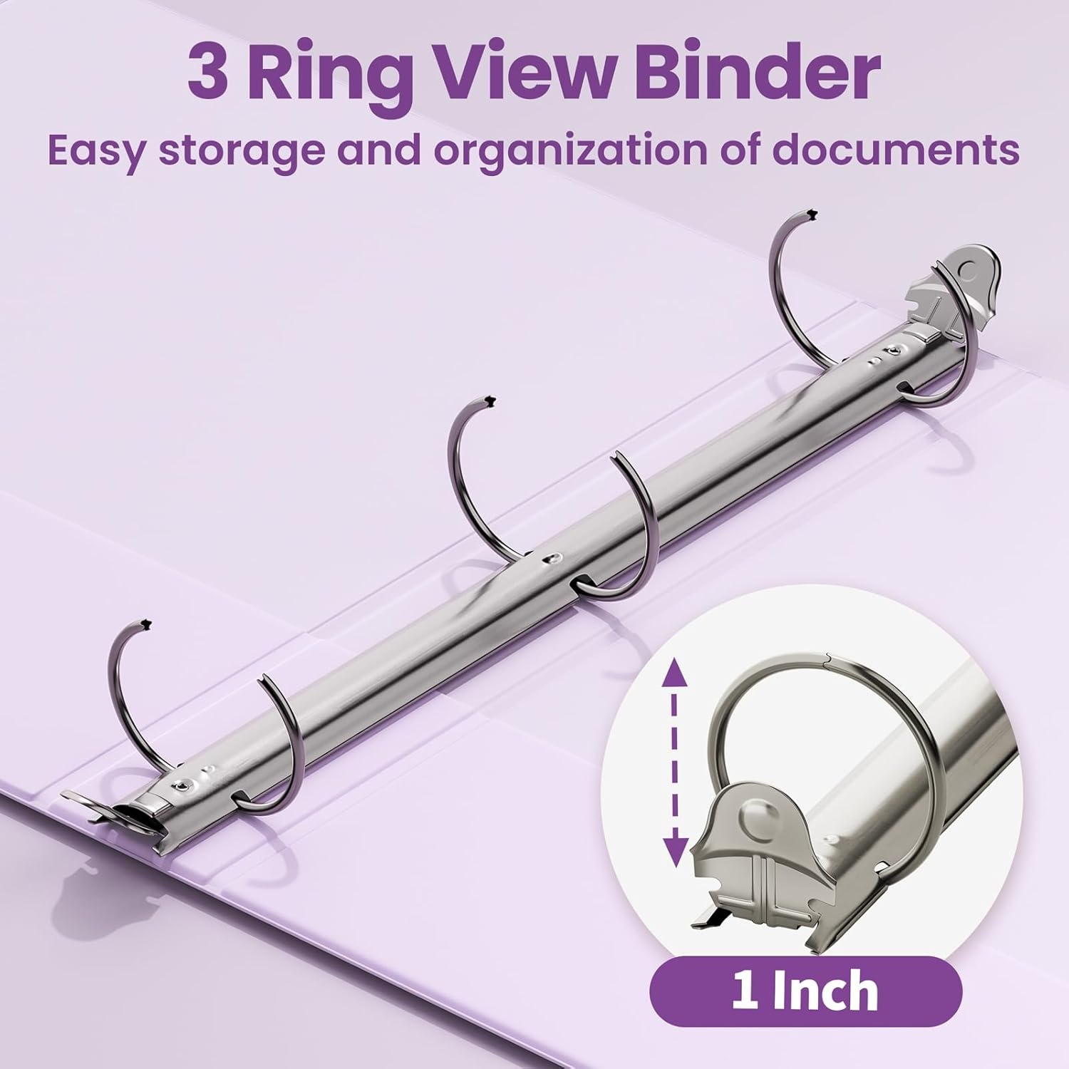 image:imageSUNEE 3 Ring Binder 15 Inch 1 Pack Clear View Binder Three Ring PVCFree Fit 85x11 Inches for School or Office Supplies Cobalt BluePurple