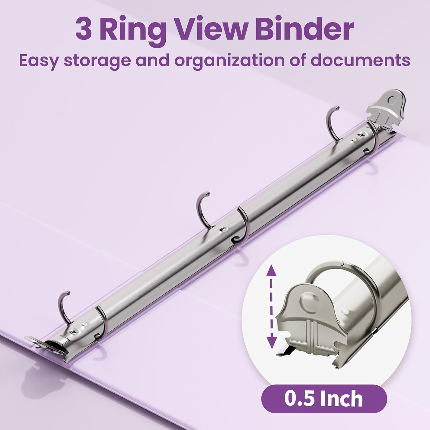 image:imageSUNEE 3 Ring Binder 15 Inch 1 Pack Clear View Binder Three Ring PVCFree Fit 85x11 Inches for School or Office Supplies Cobalt BluePurple
