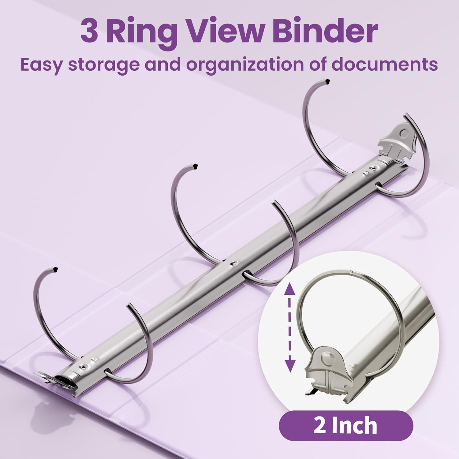 image:imageSUNEE 3 Ring Binder 15 Inch 1 Pack Clear View Binder Three Ring PVCFree Fit 85x11 Inches for School or Office Supplies Cobalt BluePurple