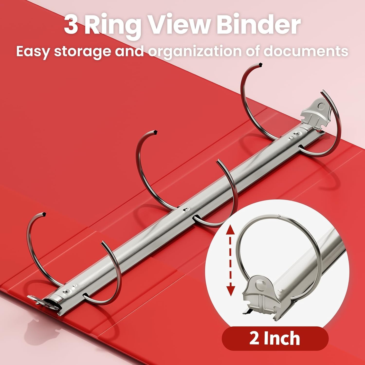 image:imageSUNEE 3 Ring Binder 15 Inch 1 Pack Clear View Binder Three Ring PVCFree Fit 85x11 Inches for School or Office Supplies Cobalt BlueRed