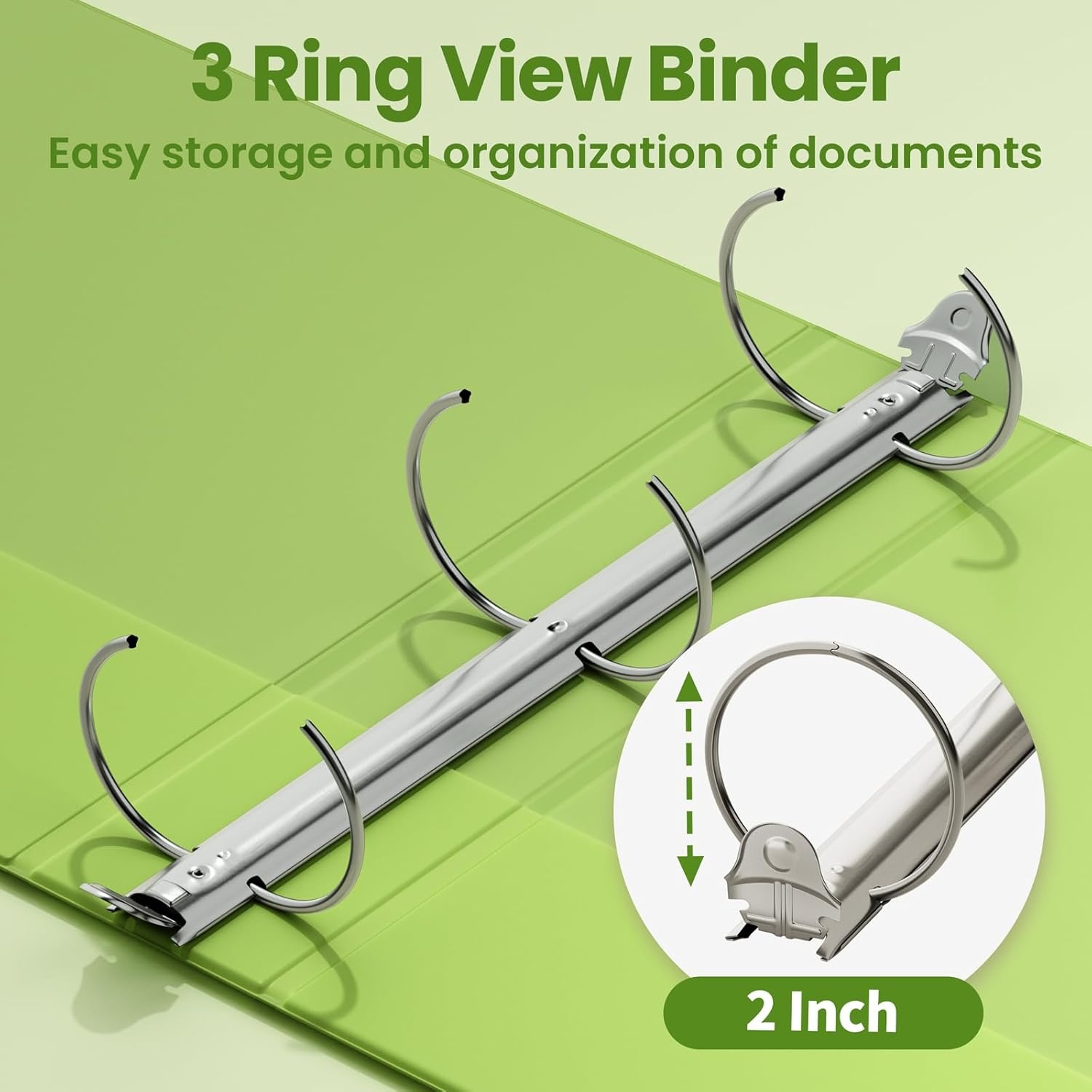 image:imageSUNEE 3 Ring Binder 15 Inch 1 Pack Clear View Binder Three Ring PVCFree Fit 85x11 Inches for School or Office Supplies Cobalt BlueTender Green