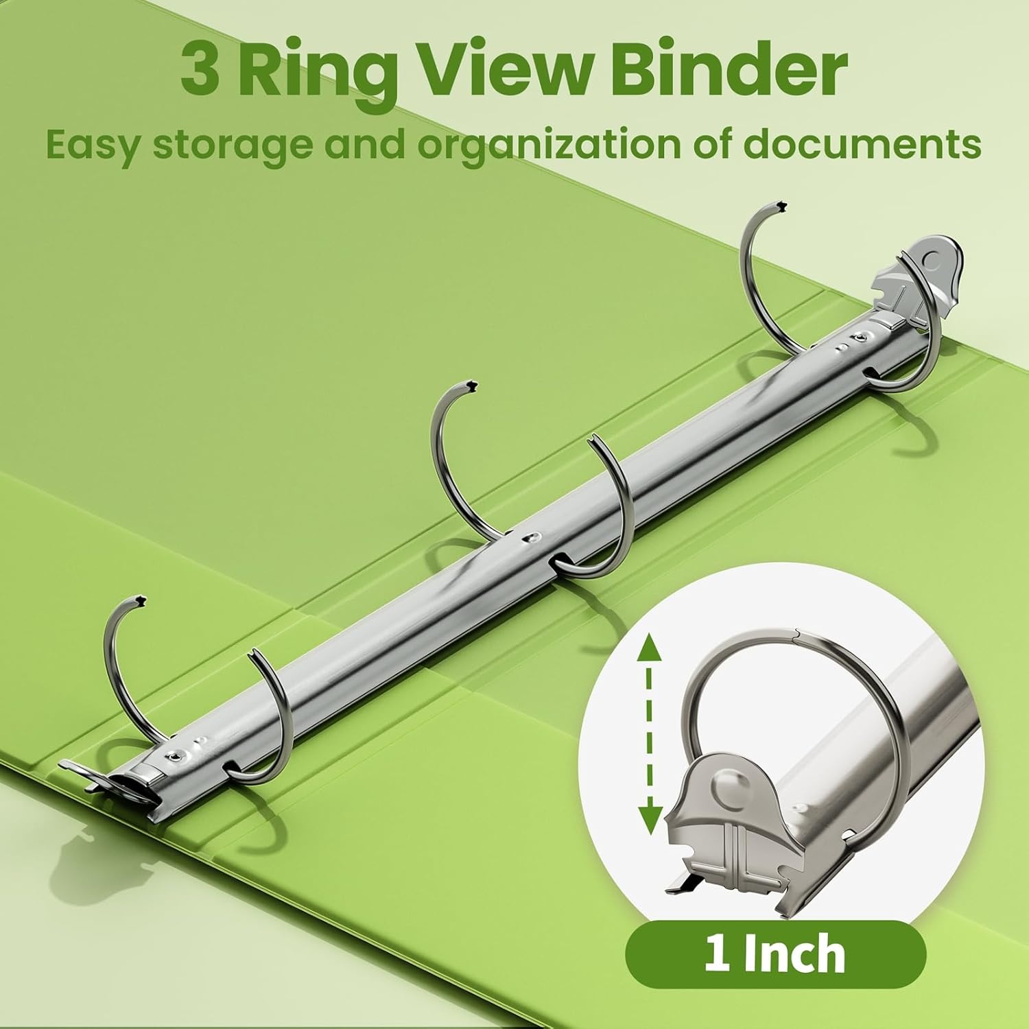 image:imageSUNEE 3 Ring Binder 15 Inch 1 Pack Clear View Binder Three Ring PVCFree Fit 85x11 Inches for School or Office Supplies Cobalt BlueTender Green