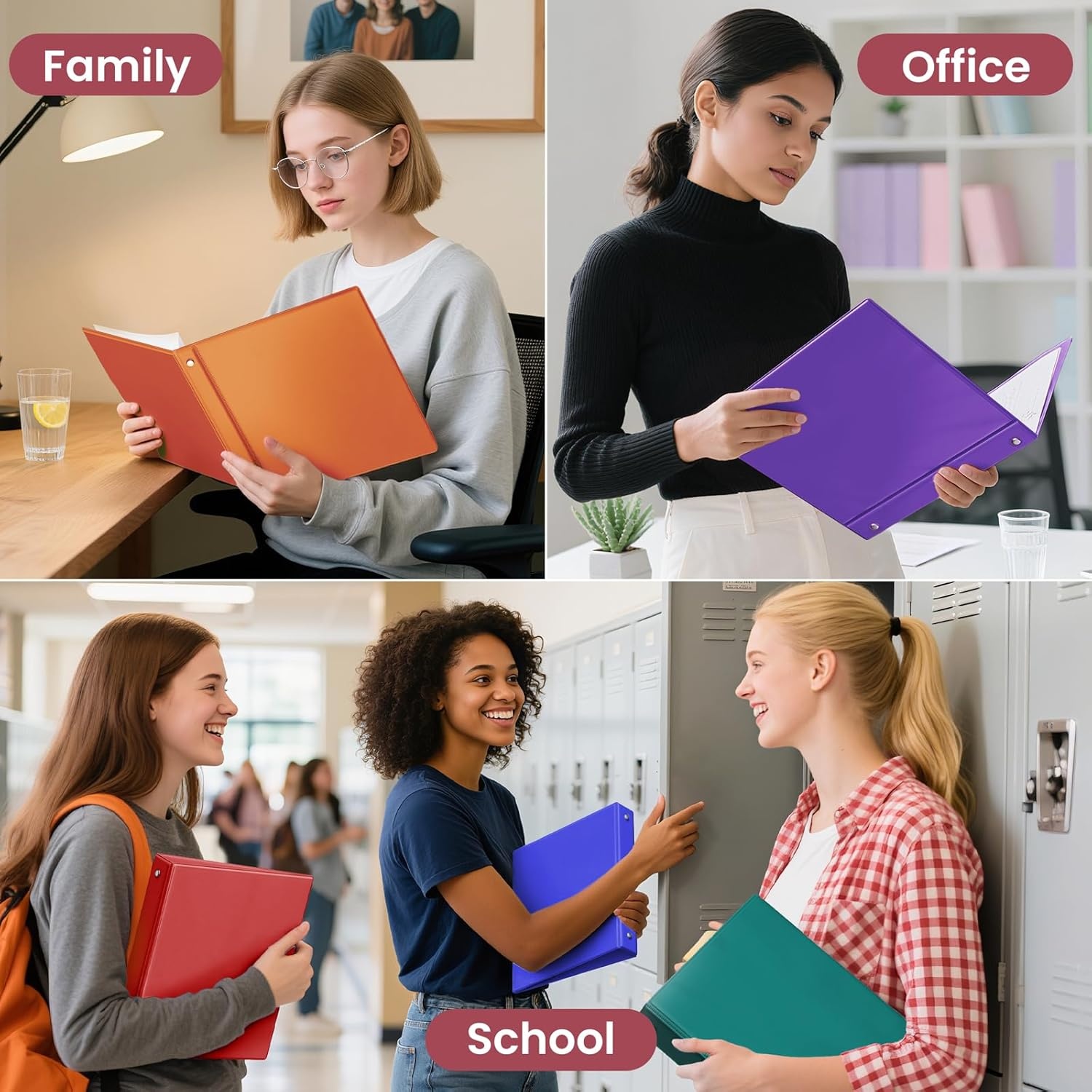 image:imageSUNEE 3 Ring Binder 15 Inch 1 Pack Clear View Binder Three Ring PVCFree Fit 85x11 Inches for School or Office Supplies Cobalt BlueYellow