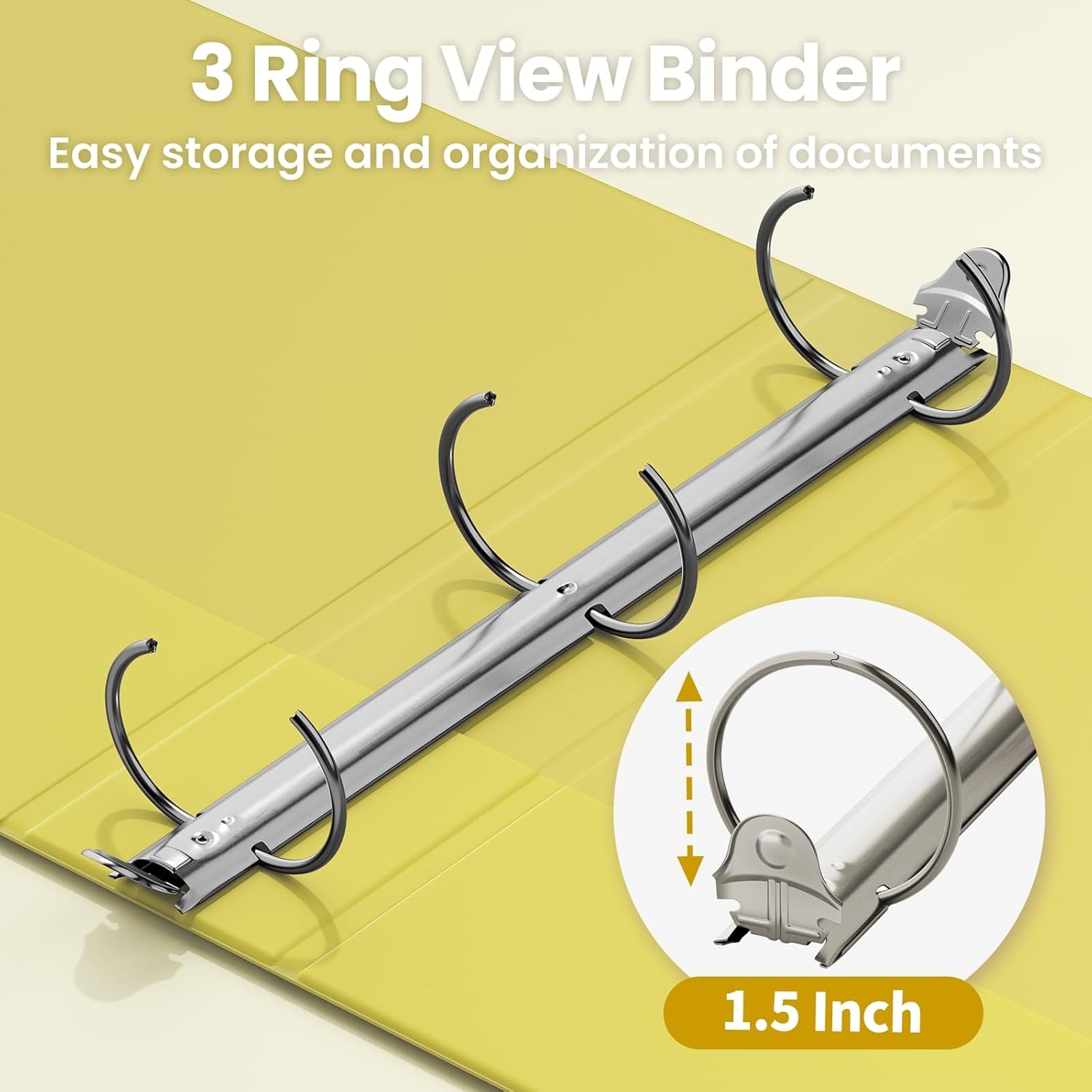 image:imageSUNEE 3 Ring Binder 15 Inch 1 Pack Clear View Binder Three Ring PVCFree Fit 85x11 Inches for School or Office Supplies Cobalt BlueYellow