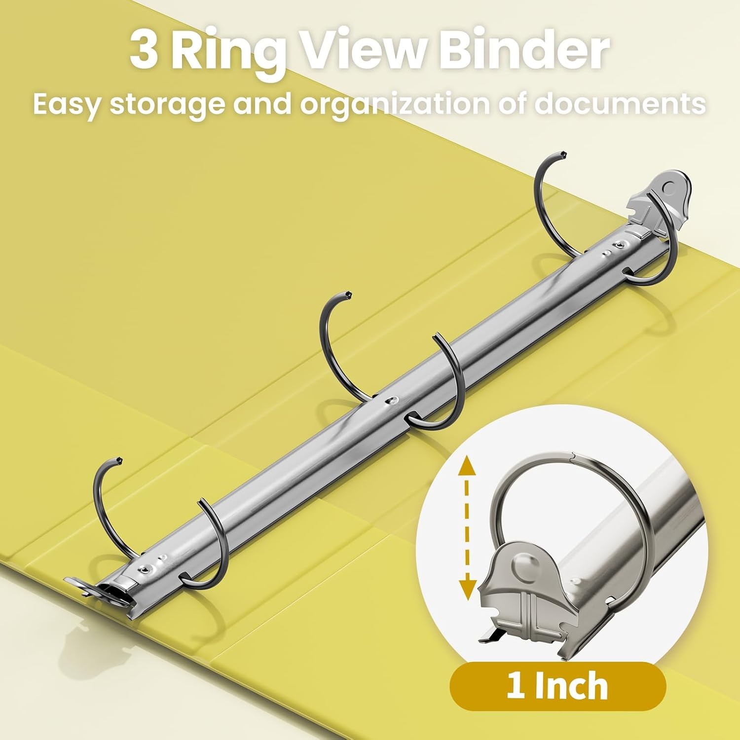 image:imageSUNEE 3 Ring Binder 15 Inch 1 Pack Clear View Binder Three Ring PVCFree Fit 85x11 Inches for School or Office Supplies Cobalt BlueYellow