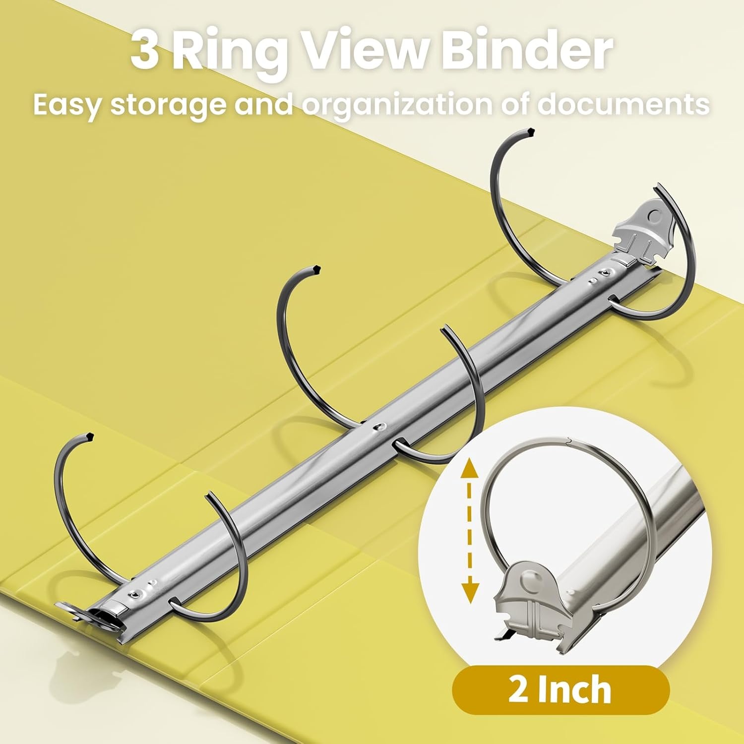 image:imageSUNEE 3 Ring Binder 15 Inch 1 Pack Clear View Binder Three Ring PVCFree Fit 85x11 Inches for School or Office Supplies Cobalt BlueYellow