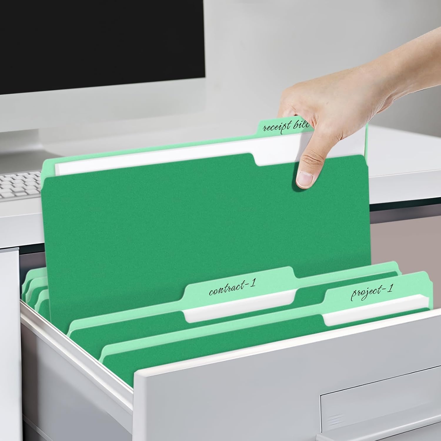 image:imageSUNEE File Folders 120 Pack Manilla Folders 85 x 11 Colored File Folders Home Office School Supplies for Documents Files Paper PinkGreen