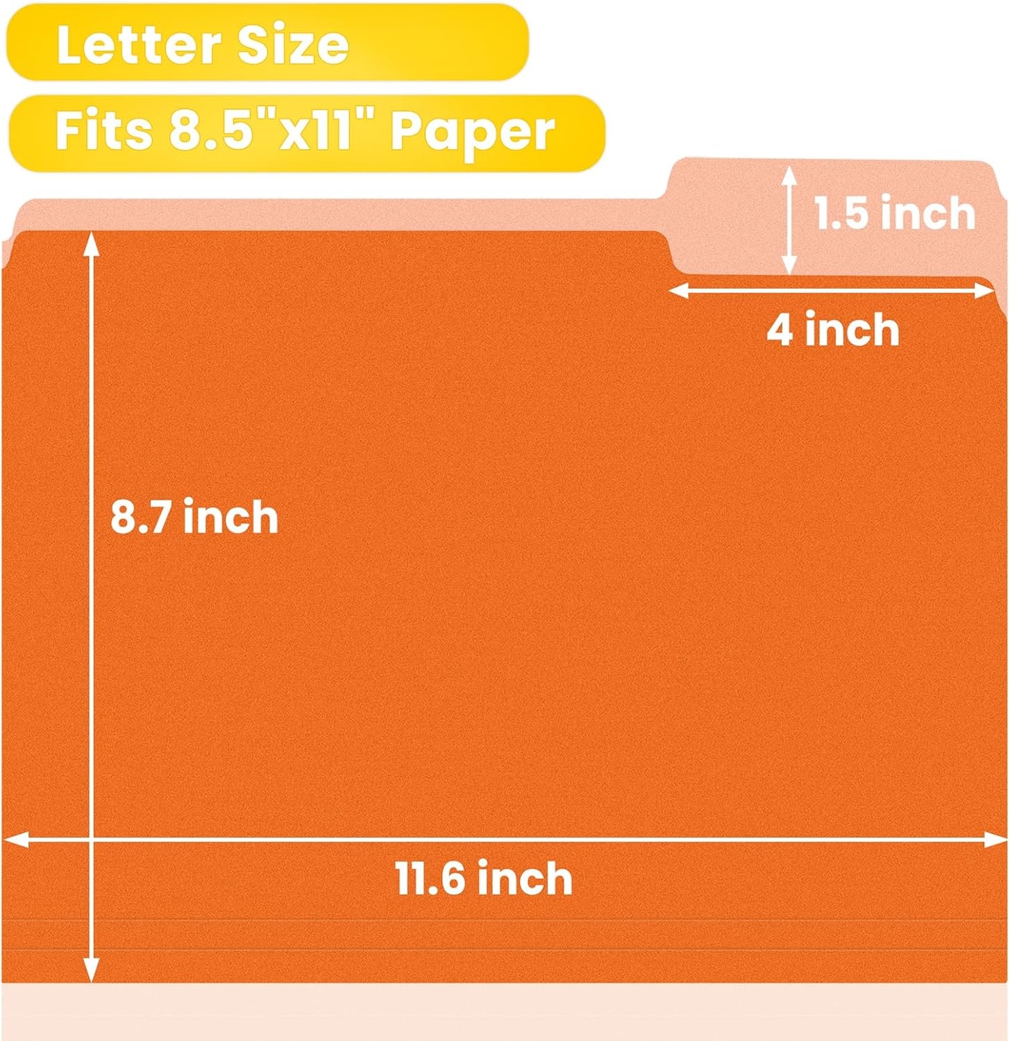 image:imageSUNEE File Folders 120 Pack Manilla Folders 85 x 11 Colored File Folders Home Office School Supplies for Documents Files Paper PinkOrange