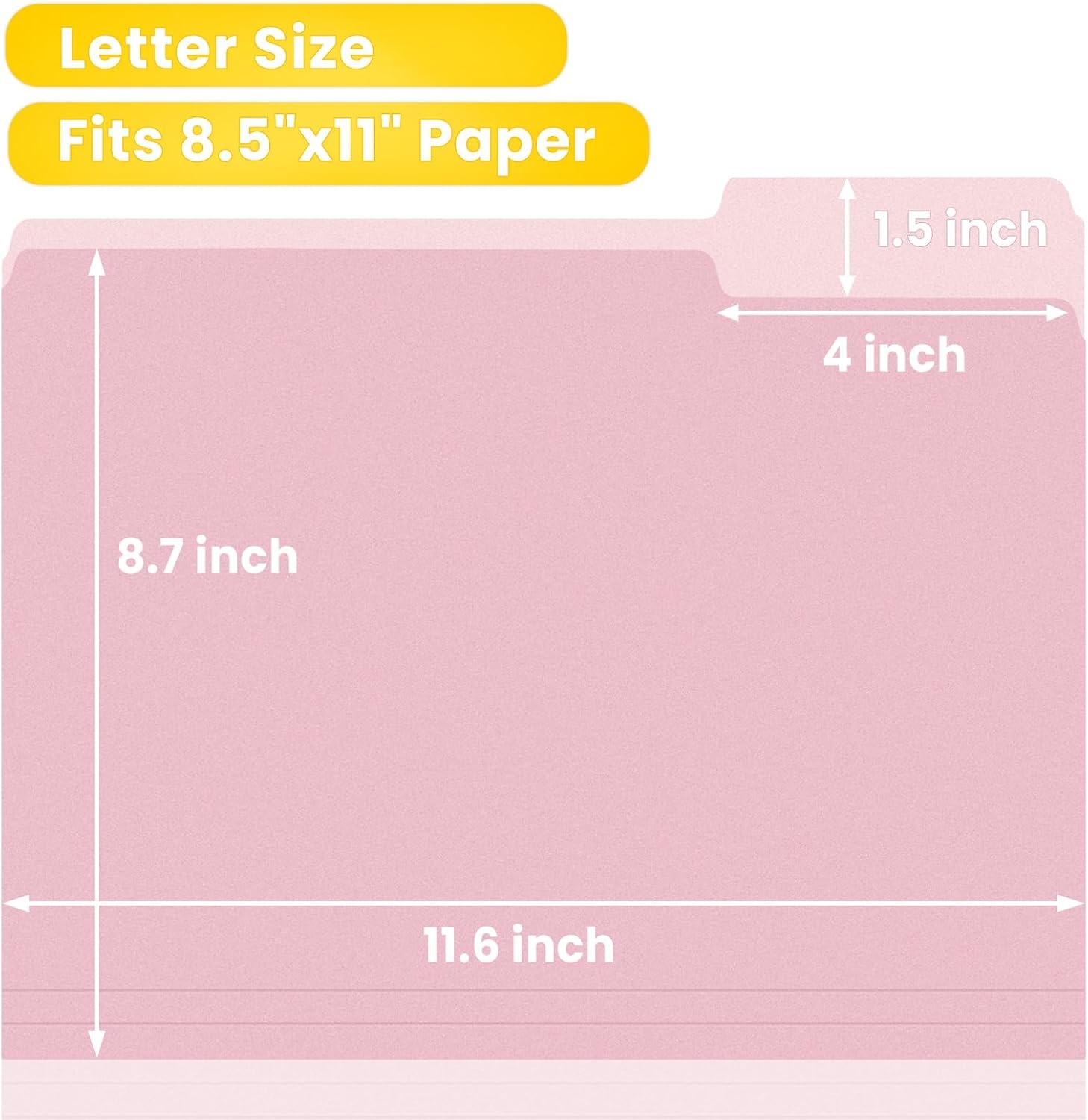 image:imageSUNEE File Folders 120 Pack Manilla Folders 85 x 11 Colored File Folders Home Office School Supplies for Documents Files Paper PinkPink