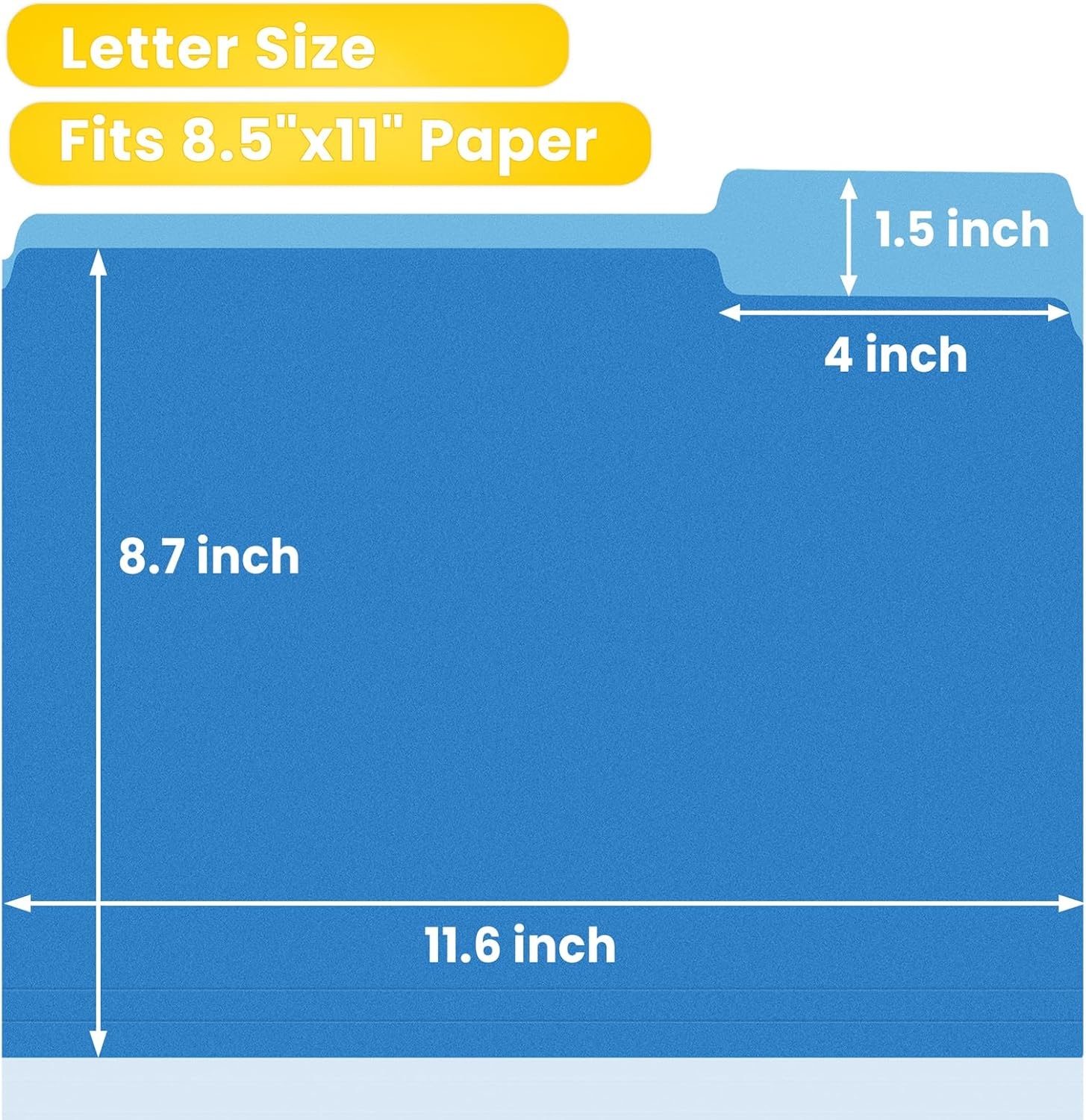 image:imageSUNEE File Folders 150 Pack Manilla Folders 85 x 11 Colored File Folders Home Office School Supplies for Documents Files Paper OrangeBlue