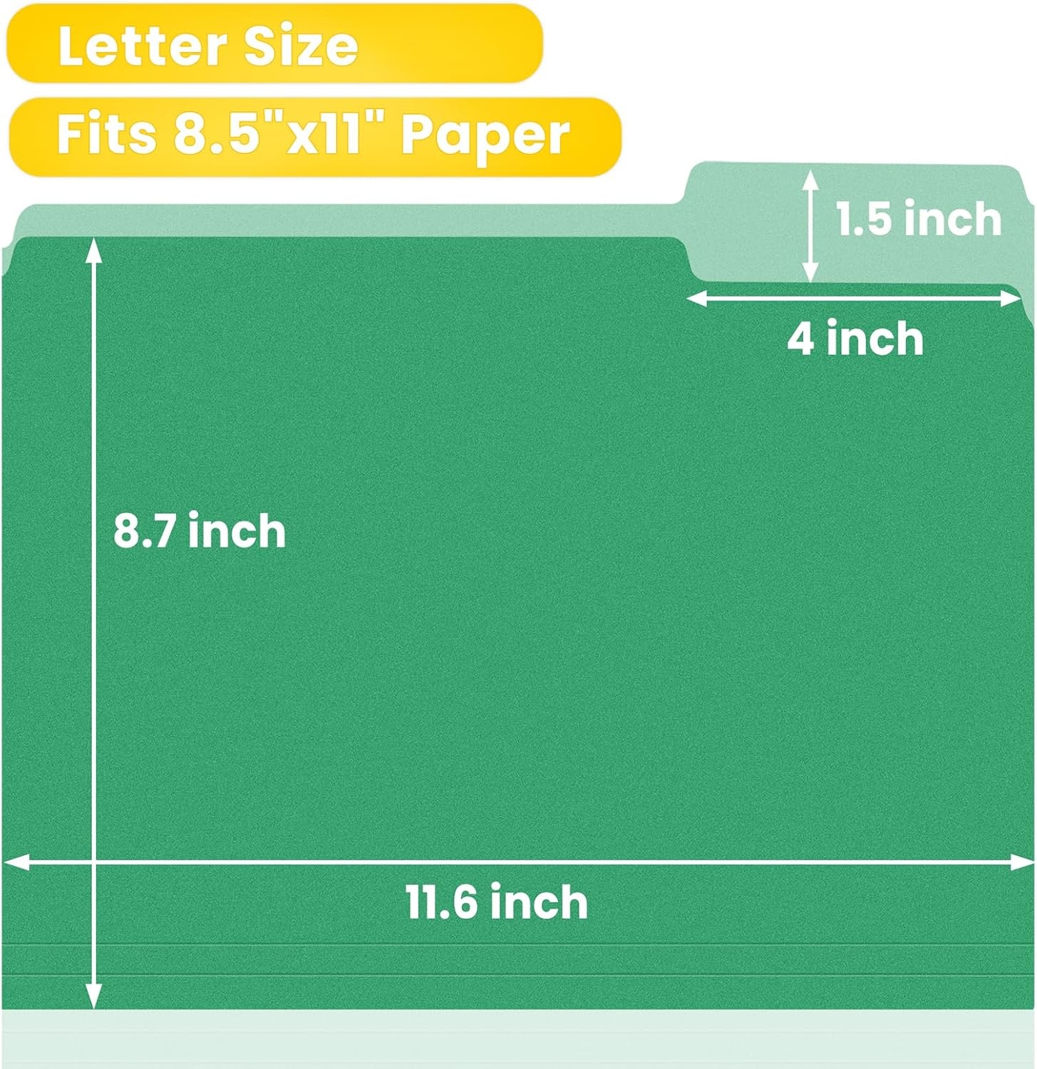 image:imageSUNEE File Folders 150 Pack Manilla Folders 85 x 11 Colored File Folders Home Office School Supplies for Documents Files Paper OrangeGreen