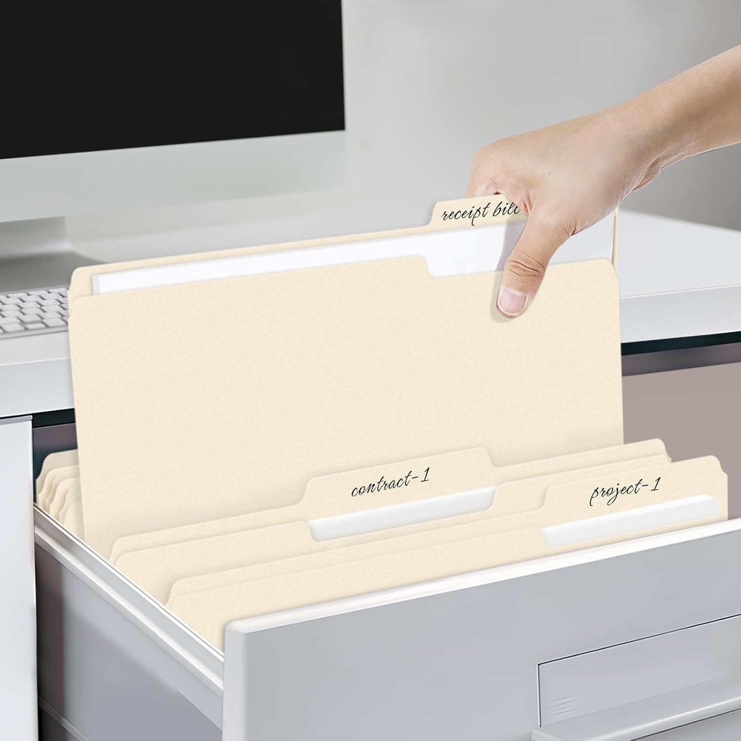 image:imageSUNEE File Folders 150 Pack Manilla Folders 85 x 11 Colored File Folders Home Office School Supplies for Documents Files Paper OrangeManilla