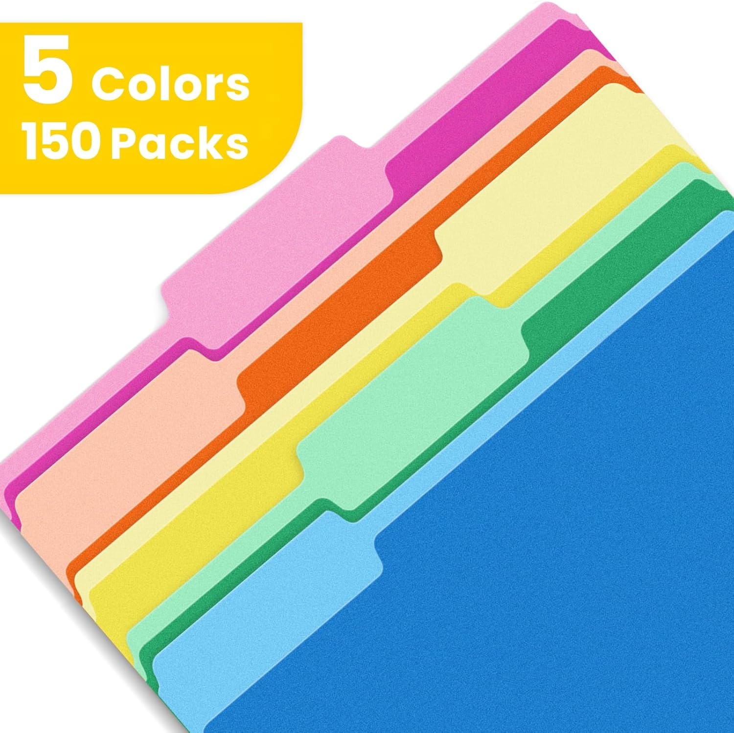 image:imageSUNEE File Folders 150 Pack Manilla Folders 85 x 11 Colored File Folders Home Office School Supplies for Documents Files Paper OrangeMulticolored