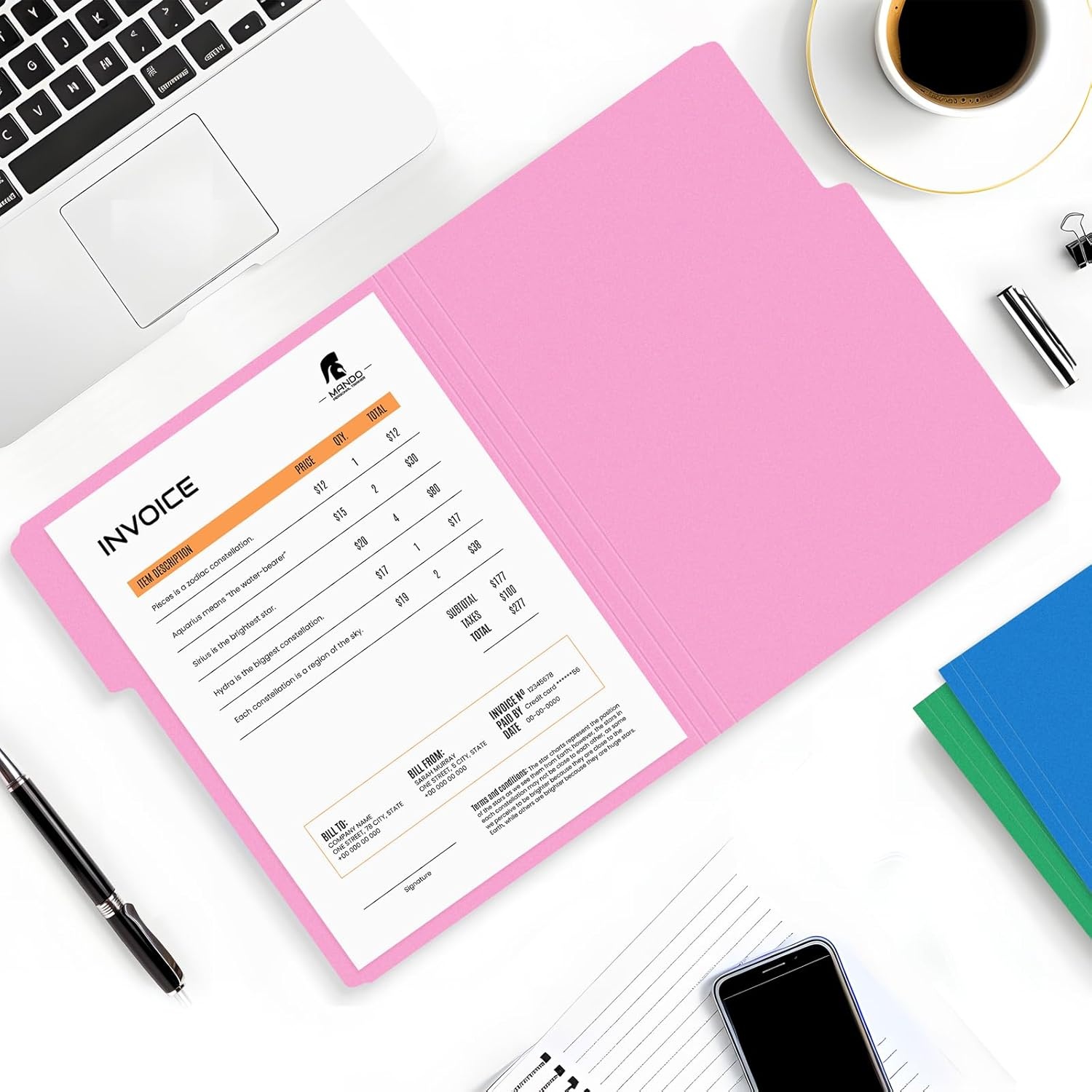 image:imageSUNEE File Folders 150 Pack Manilla Folders 85 x 11 Colored File Folders Home Office School Supplies for Documents Files Paper OrangeMulticolored