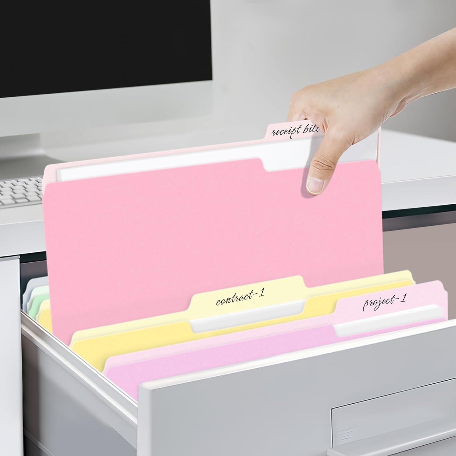 image:imageSUNEE File Folders 150 Pack Manilla Folders 85 x 11 Colored File Folders Home Office School Supplies for Documents Files Paper OrangeSoft Colors