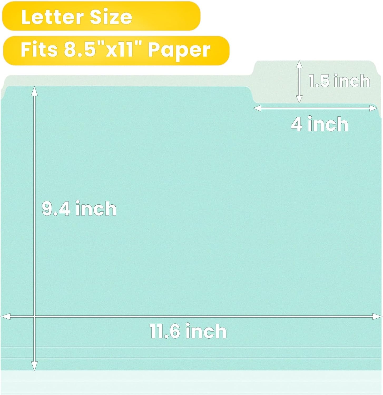 image:imageSUNEE File Folders 18 Pack Manilla Folders 85 x 11 13 Cut Tab for Easy Labeling and Organization Durable Standard Paper for Home Office School Filing12 Bright Colors
