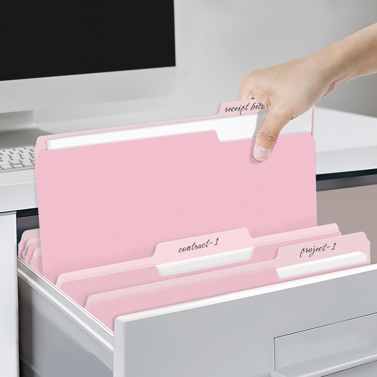 image:imageSUNEE File Folders 18 Pack Manilla Folders 85 x 11 Colored Folders Office Organization Home School Folder for Documents Files PaperPink ColorPink