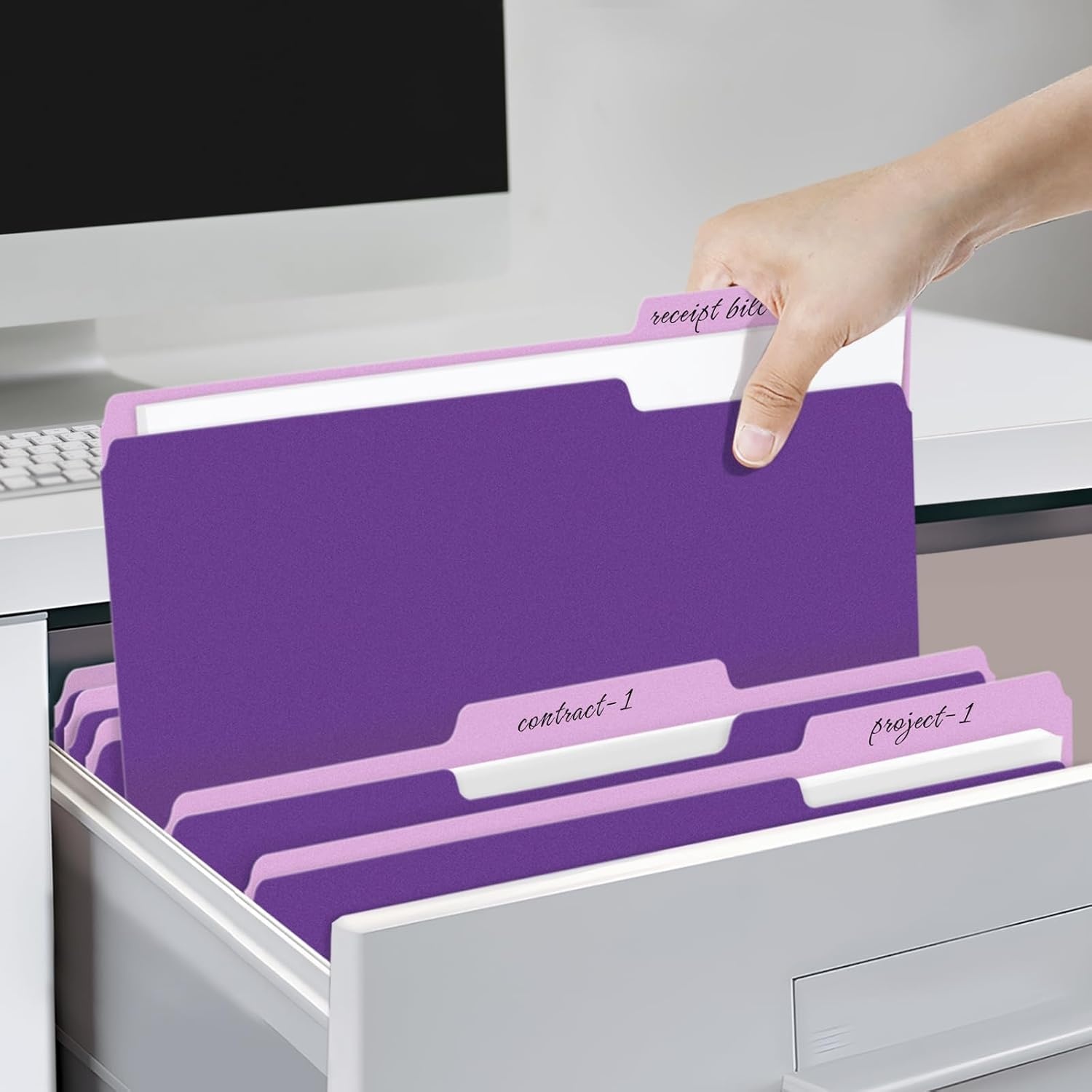 image:imageSUNEE File Folders 18 Pack Manilla Folders 85 x 11 Colored Folders Office Organization Home School Folder for Documents Files PaperPink ColorPurple