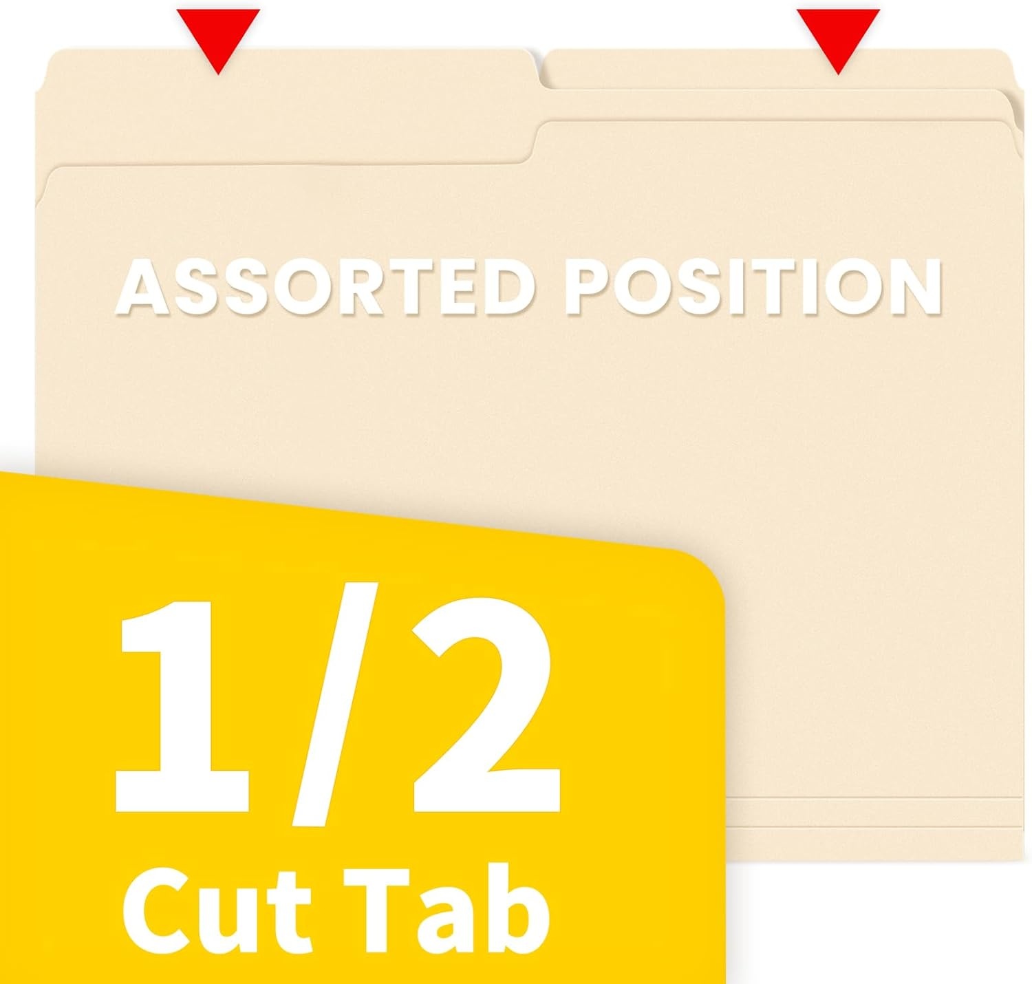 image:imageSUNEE File Folders 30 Pack Manilla Folders 85 x 11 13 Cut Tab for Easy Labeling and Organization Durable Standard Paper for Home Office School FilingManila