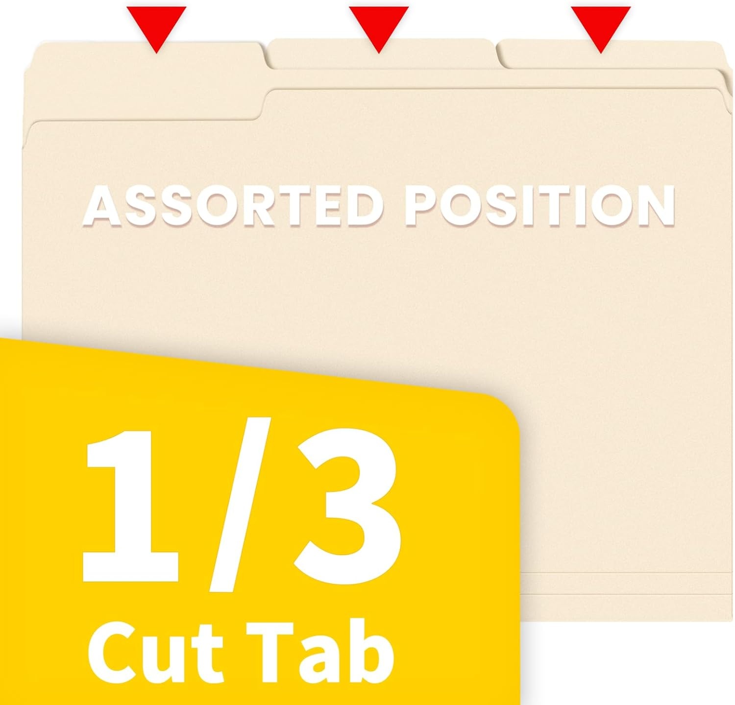 image:imageSUNEE File Folders 30 Pack Manilla Folders 85 x 11 13 Cut Tab for Easy Labeling and Organization Durable Standard Paper for Home Office School FilingManila