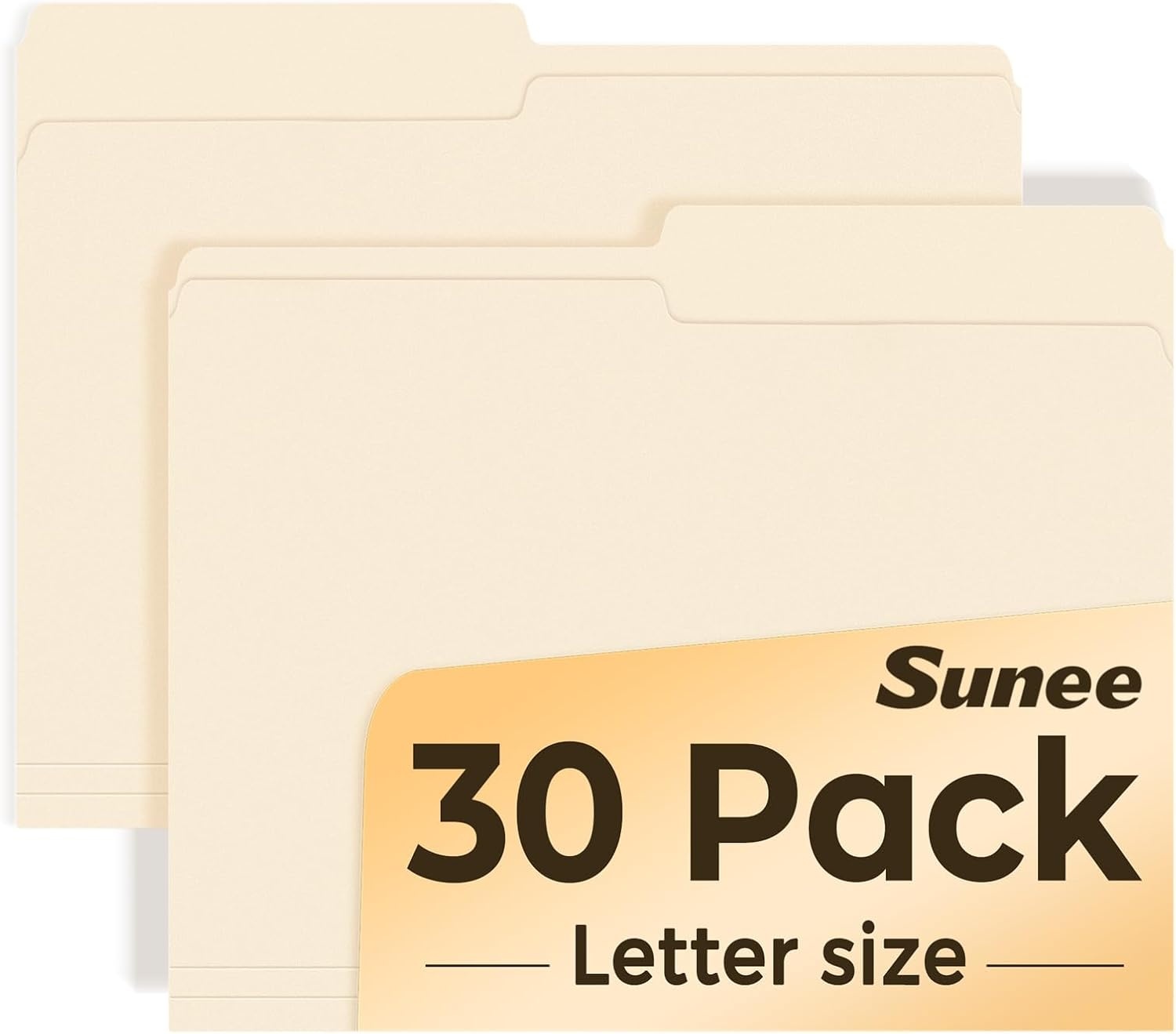 image:imageSUNEE File Folders 30 Pack Manilla Folders 85 x 11 13 Cut Tab for Easy Labeling and Organization Durable Standard Paper for Home Office School FilingManila