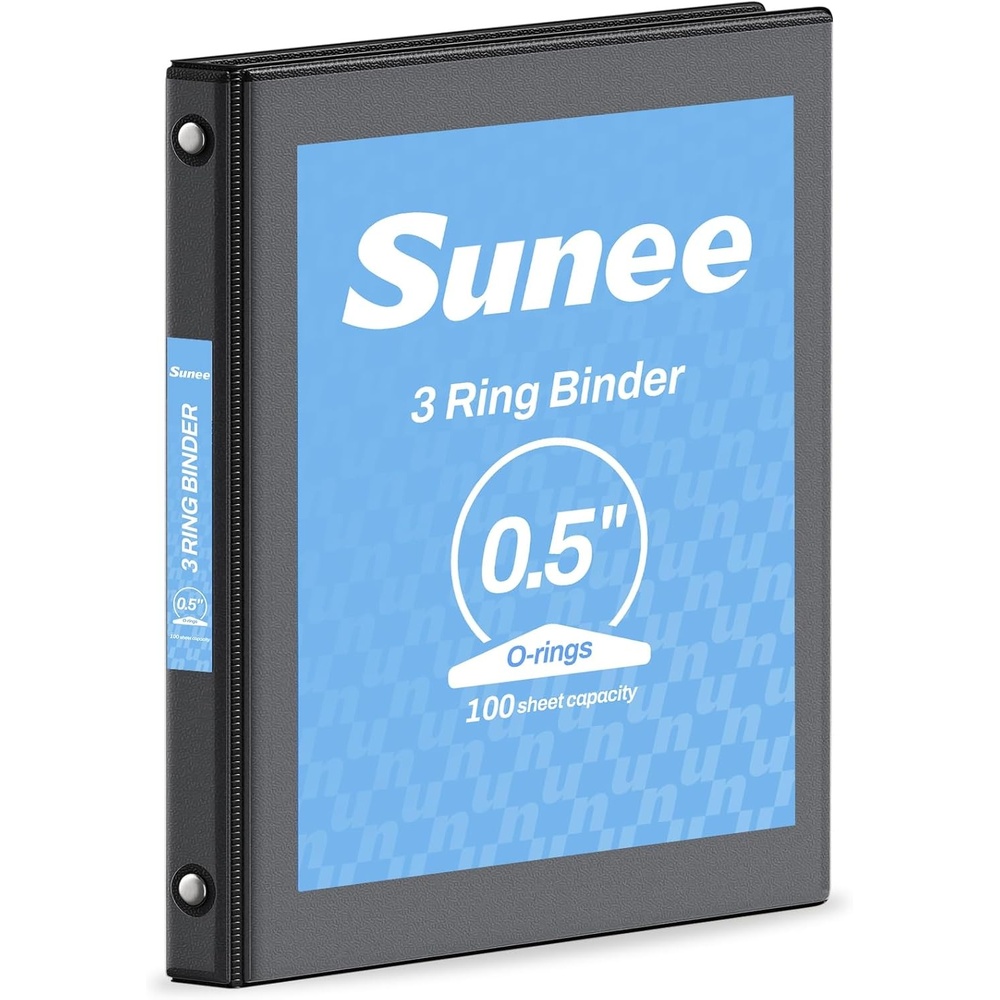 image:imageSUNEE 3 Ring Binder 15 Inch 1 Pack Clear View Binder Three Ring PVCFree Fit 85x11 Inches for School or Office Supplies Cobalt BlueBlack