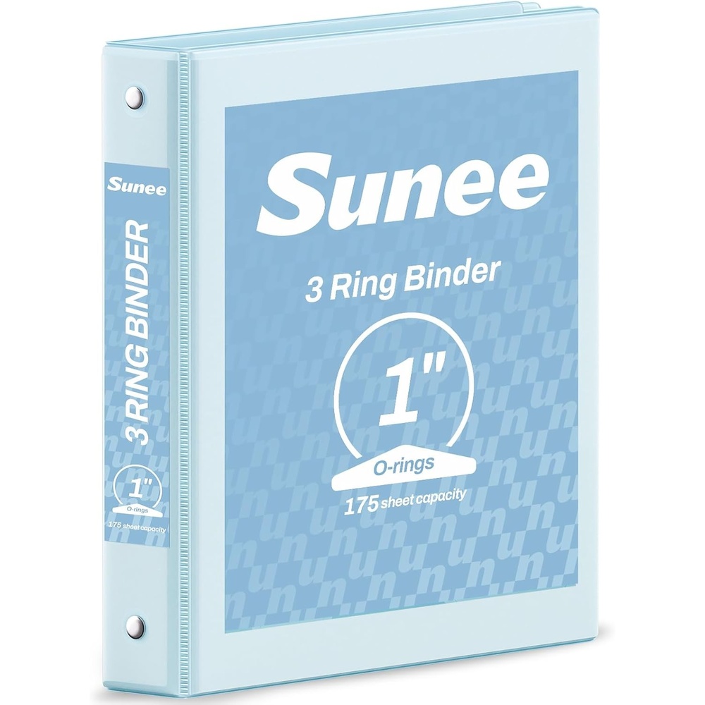 image:imageSUNEE 3 Ring Binder 15 Inch 1 Pack Clear View Binder Three Ring PVCFree Fit 85x11 Inches for School or Office Supplies Cobalt BluePastel Blue