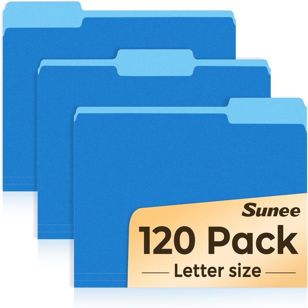 image:imageSUNEE File Folders 120 Pack Manilla Folders 85 x 11 Colored File Folders Home Office School Supplies for Documents Files Paper PinkBlue