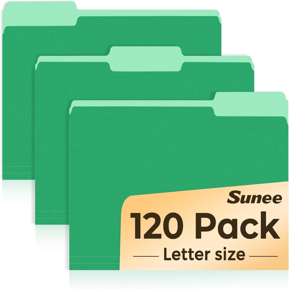 image:imageSUNEE File Folders 120 Pack Manilla Folders 85 x 11 Colored File Folders Home Office School Supplies for Documents Files Paper PinkGreen