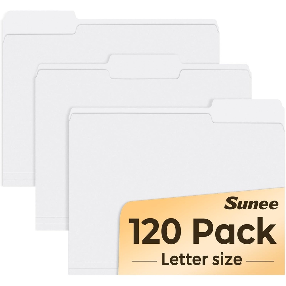 image:imageSUNEE File Folders 120 Pack Manilla Folders 85 x 11 Colored File Folders Home Office School Supplies for Documents Files Paper PinkWhite