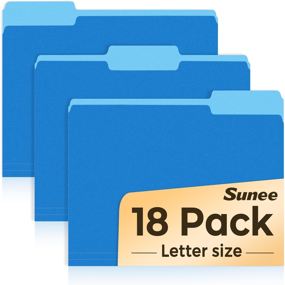 image:imageSUNEE File Folders 18 Pack Manilla Folders 85 x 11 Colored Folders Office Organization Home School Folder for Documents Files PaperPink ColorBlue