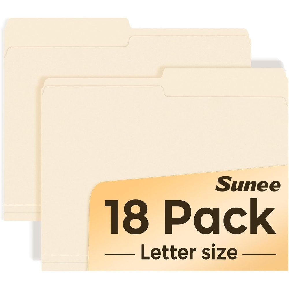 image:imageSUNEE File Folders 30 Pack Manilla Folders 85 x 11 13 Cut Tab for Easy Labeling and Organization Durable Standard Paper for Home Office School FilingManila