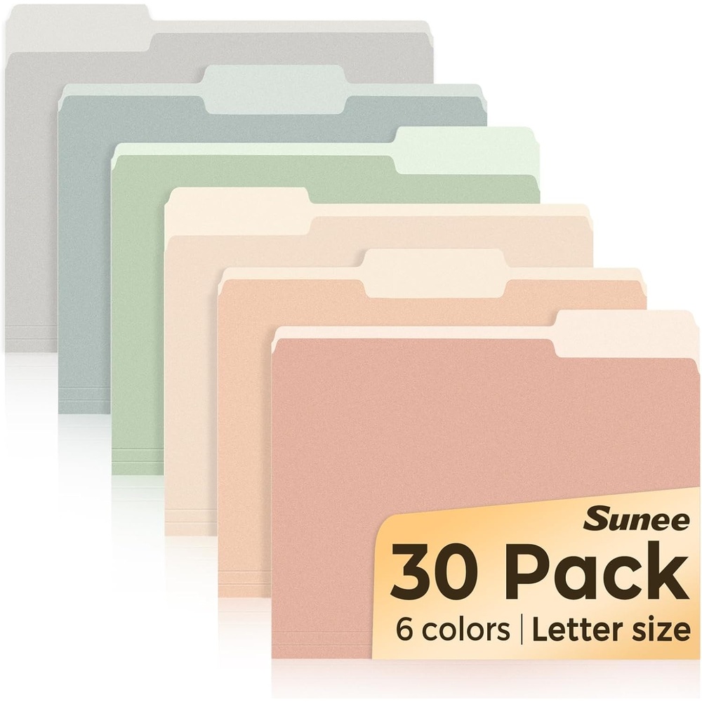 image:imageSUNEE File Folders 30 Pack Manilla Folders 85 x 11 Colored File Folders Home Office School Supplies for Documents Files Paper6 Pastel ColorsPastel Colors