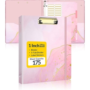 image:imageSUNEE 3 Ring Binder  1 Inch Cute Decorative Green Marble Heavy Duty Fits 85x11 Inches for School amp OfficePink Marble