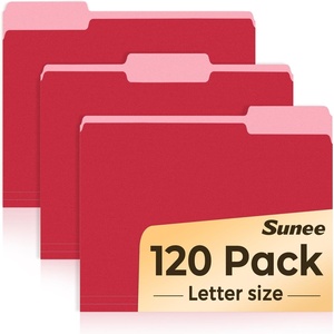 image:imageSUNEE File Folders 120 Pack Manilla Folders 85 x 11 Colored File Folders Home Office School Supplies for Documents Files Paper PinkRed