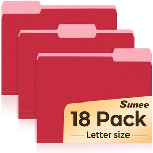 image:imageSUNEE File Folders 18 Pack Manilla Folders 85 x 11 Colored Folders Office Organization Home School Folder for Documents Files PaperPink ColorRed