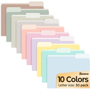 image:imageSUNEE File Folders 30 Pack Manilla Folders 85 x 11 13 Cut Tab for Easy Labeling and Organization Durable Standard Paper for Home Office School Filing10 Bright Colors