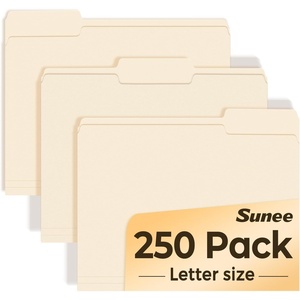 image:imageSUNEE File Folders Letter Size Pastel Colors 250 Pack Manilla Folders 85 x 11 13Cut Tabs Colored File Folders Office Home School for Documents Files PaperManilla