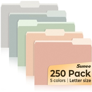 image:imageSUNEE File Folders Letter Size Pastel Colors 250 Pack Manilla Folders 85 x 11 13Cut Tabs Colored File Folders Office Home School for Documents Files PaperPastel Colors