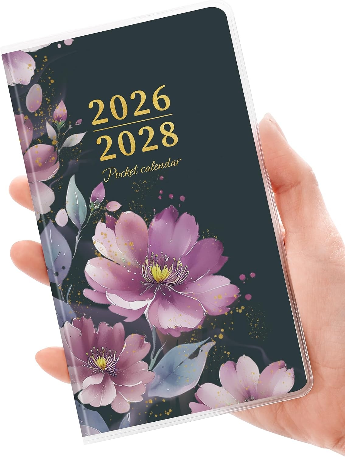 image:imageSUNEE Monthly Planner May 2026 to June 20287 x 10 Large Calendar Book Big Size Desk Organizer for Business School Notes 100 GSM Paper Peony BloomPurple Flower