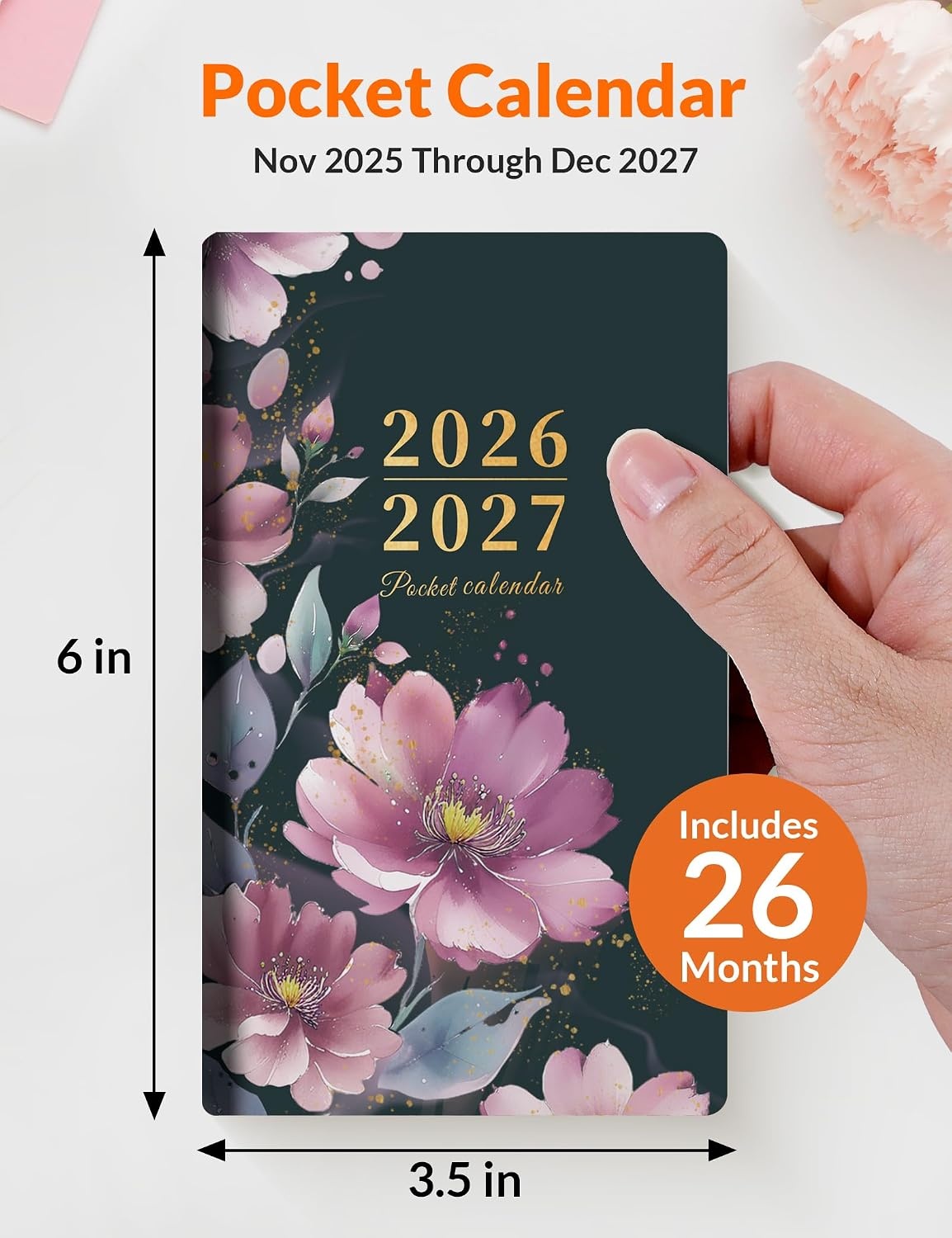 image:imageSUNEE Monthly Planner May 2026 to June 20287 x 10 Large Calendar Book Big Size Desk Organizer for Business School Notes 100 GSM Paper Peony BloomPurple Flower