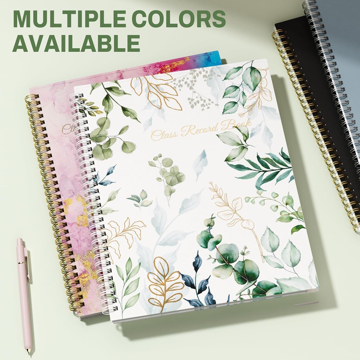 image:imageSUNEE Teacher Class Record Book for 910 weeks 36 Names 85x11 Inch 104 Pages 52 Sheets 100gsm Thick Paper Larger Grade Recording up to 36 Students with WaterResistant Plastic Cover BlueFull Leaf