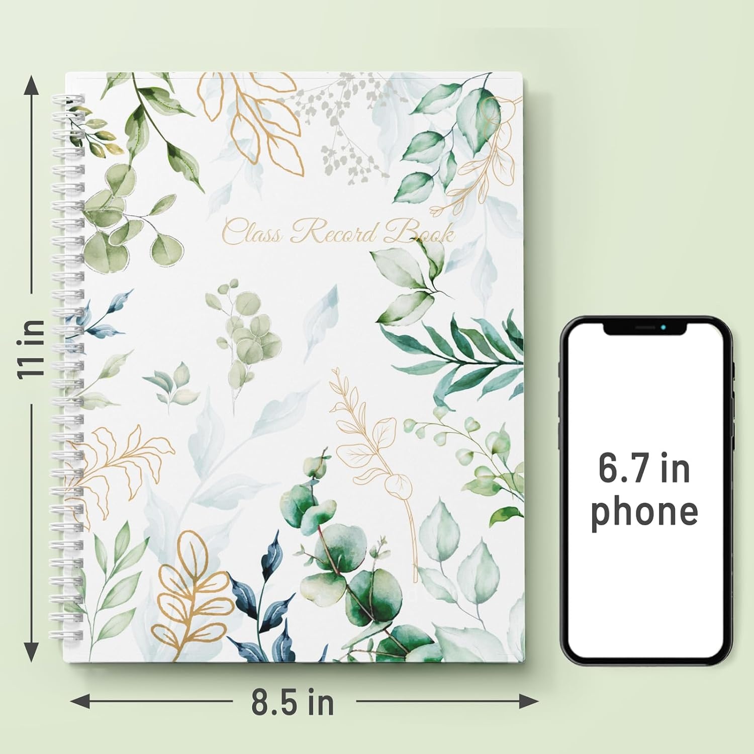 image:imageSUNEE Teacher Class Record Book for 910 weeks 36 Names 85x11 Inch 104 Pages 52 Sheets 100gsm Thick Paper Larger Grade Recording up to 36 Students with WaterResistant Plastic Cover BlueFull Leaf