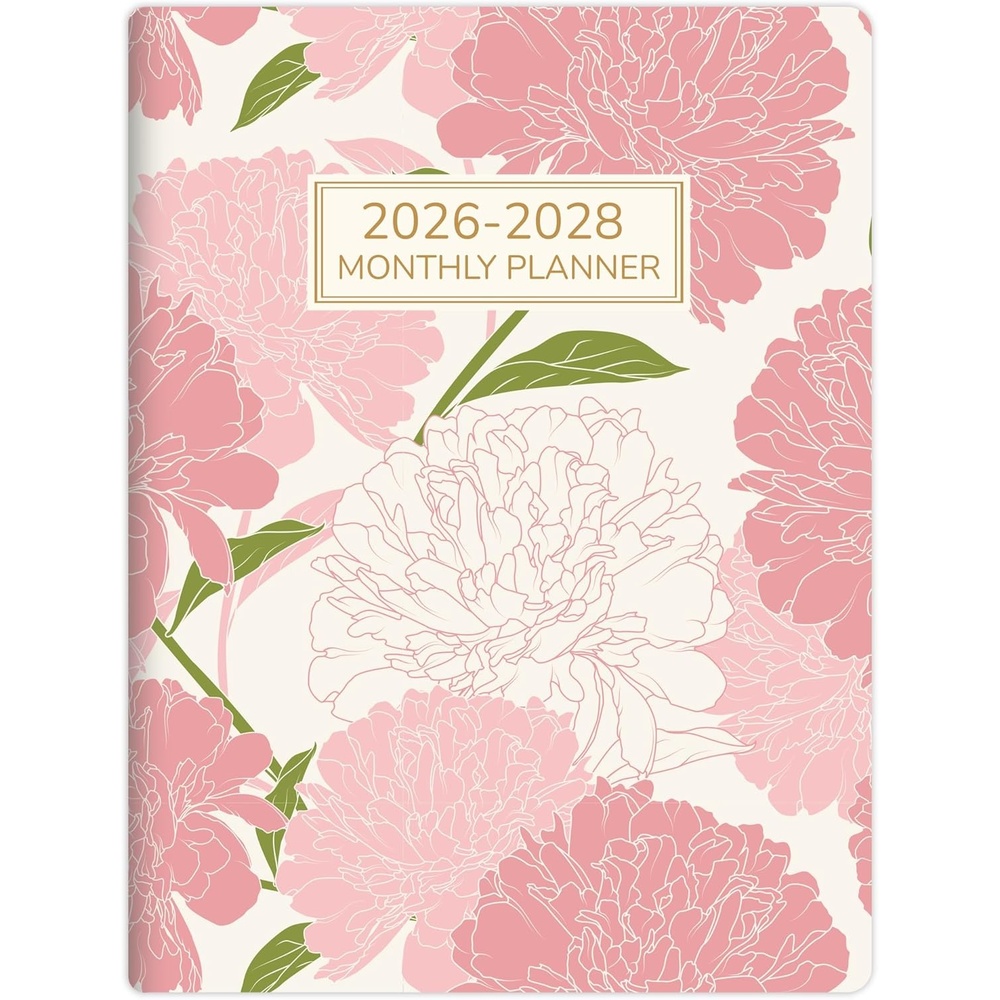 image:imageSUNEE Monthly Planner May 2026 to June 20287 x 10 Large Calendar Book Big Size Desk Organizer for Business School Notes 100 GSM Paper Peony BloomPeony Bloom