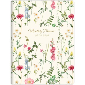 image:imageSUNEE Monthly Planner May 2026 to June 20287 x 10 Large Calendar Book  Big Size Desk Organizer for Business School Notes 100 GSM Paper Peony BloomBeige Wildflower