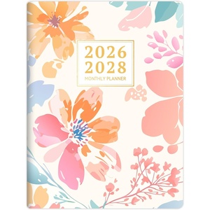 image:imageSUNEE Monthly Planner May 2026 to June 20287 x 10 Large Calendar Book  Big Size Desk Organizer for Business School Notes 100 GSM Paper Peony BloomColorful Flower