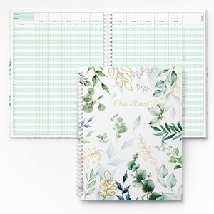 image:imageSUNEE Teacher Class Record Book for 910 weeks 36 Names 85x11 Inch 104 Pages 52 Sheets 100gsm Thick Paper Larger Grade Recording up to 36 Students with WaterResistant Plastic Cover BlueFull Leaf