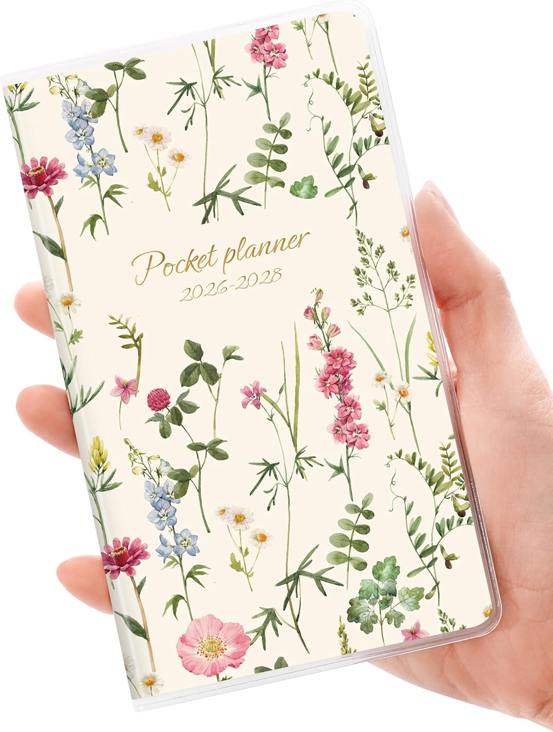 image:imageSUNEE Pocket Calendar 20262027 Two Year Monthly Planner Small Calendar 35 x 6 Organizer for Daily amp Yearly Schedule Compact Agenda Notebook for School Work Women Pink MarbleWildflowers